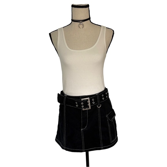 Forever 21 Black Utility Mini Skirt with Belt | Size M - Picture 1 of 9